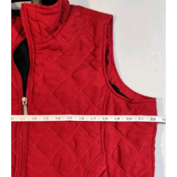 Jane Ashley Women's Size XL Festive Red Quitted Vest w/ Pockets - Picture 5 of 10